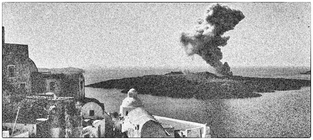 1950 г. извержение вулкана Санторин