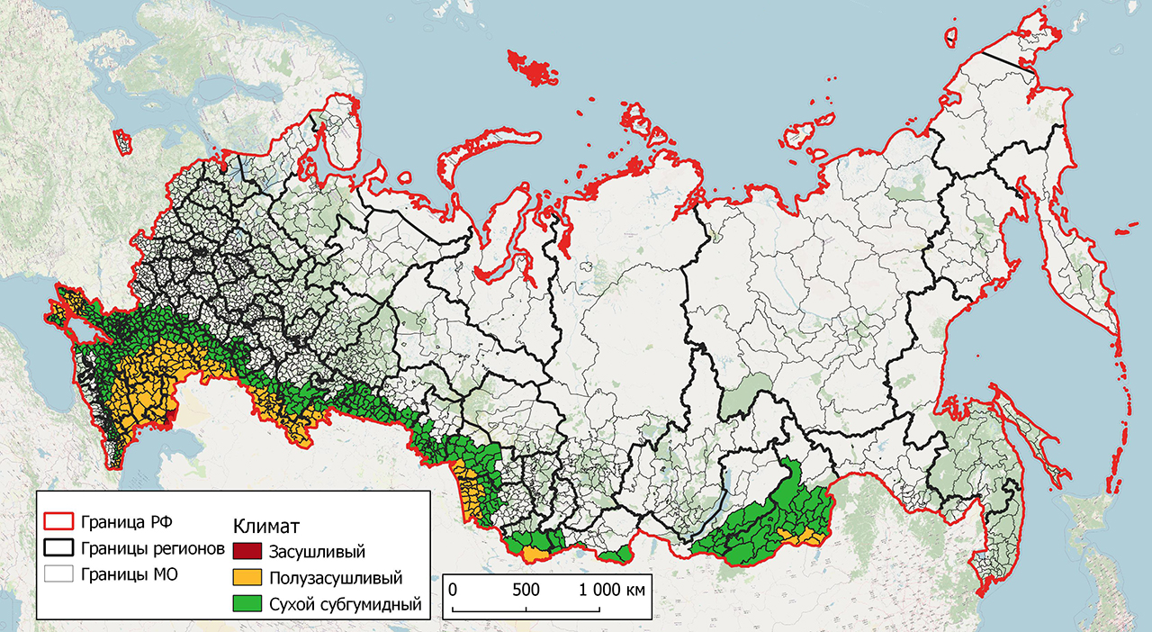 Районы риска опустынивания