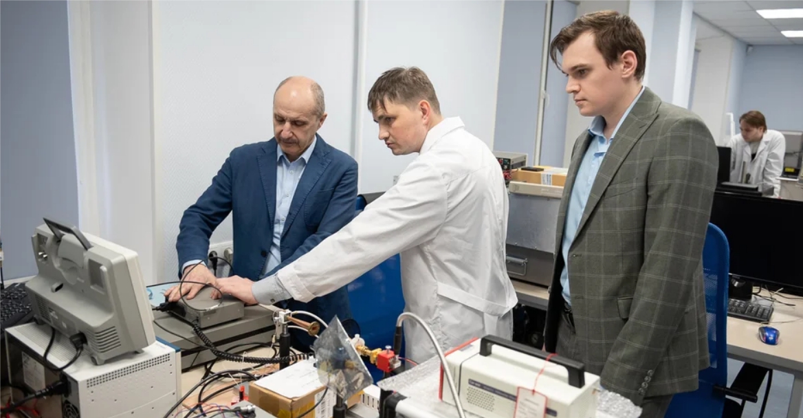 В лаборатории